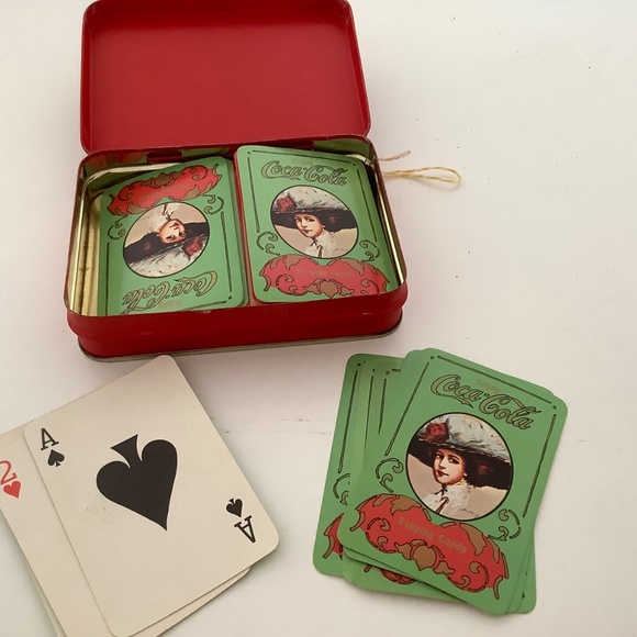 Vintage Coca Cola Playing Cards in Tin Box - Picture 2 of 4